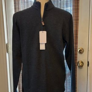Mizzen+Main L/S Wooster 1/4 Zip Golf Pullover Grey Size SM NWT
